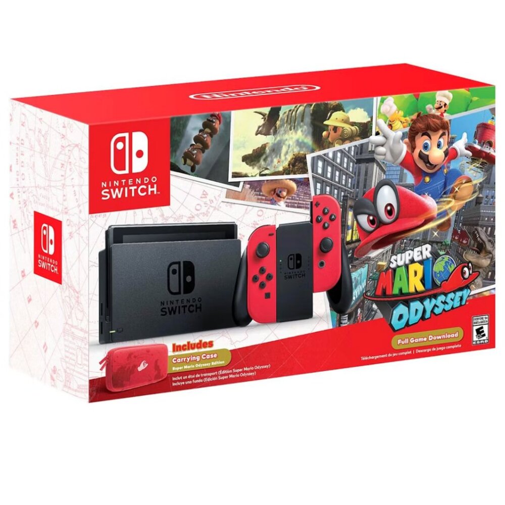 🎮 Nintendo 🎮 Switch Super Mario Odyssey Edition Bundle - Red Joy-Con